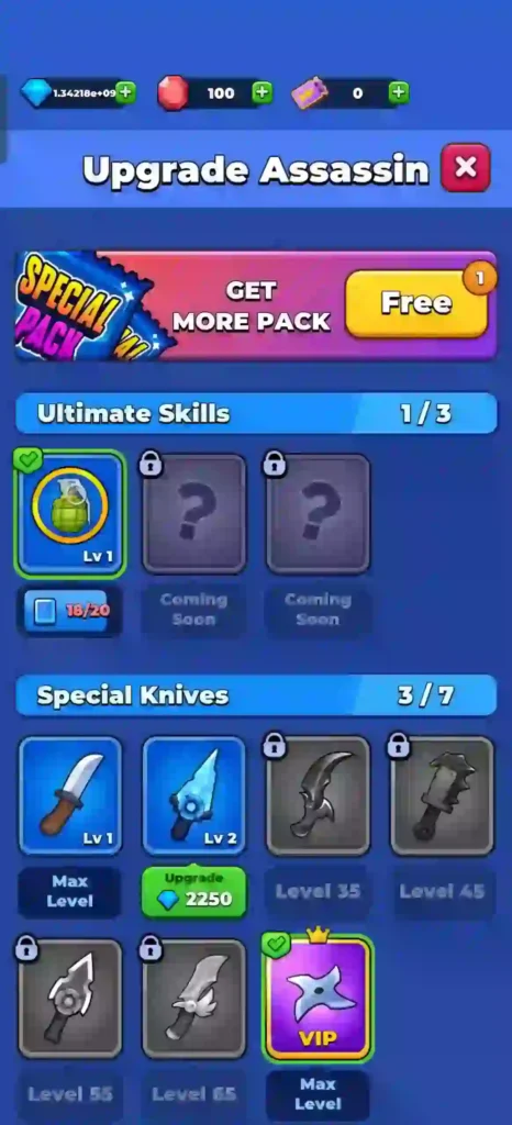 Hunter Assassin MOD APK All Special Knifes