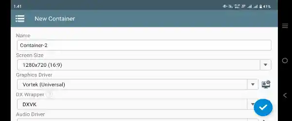 Winlator APK Container Settings